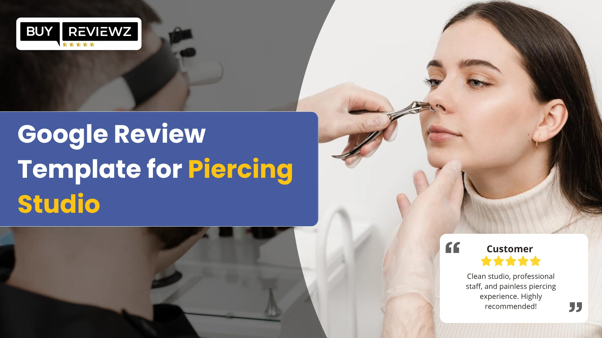 Google review template for piercing studios to increase trust and online visibility