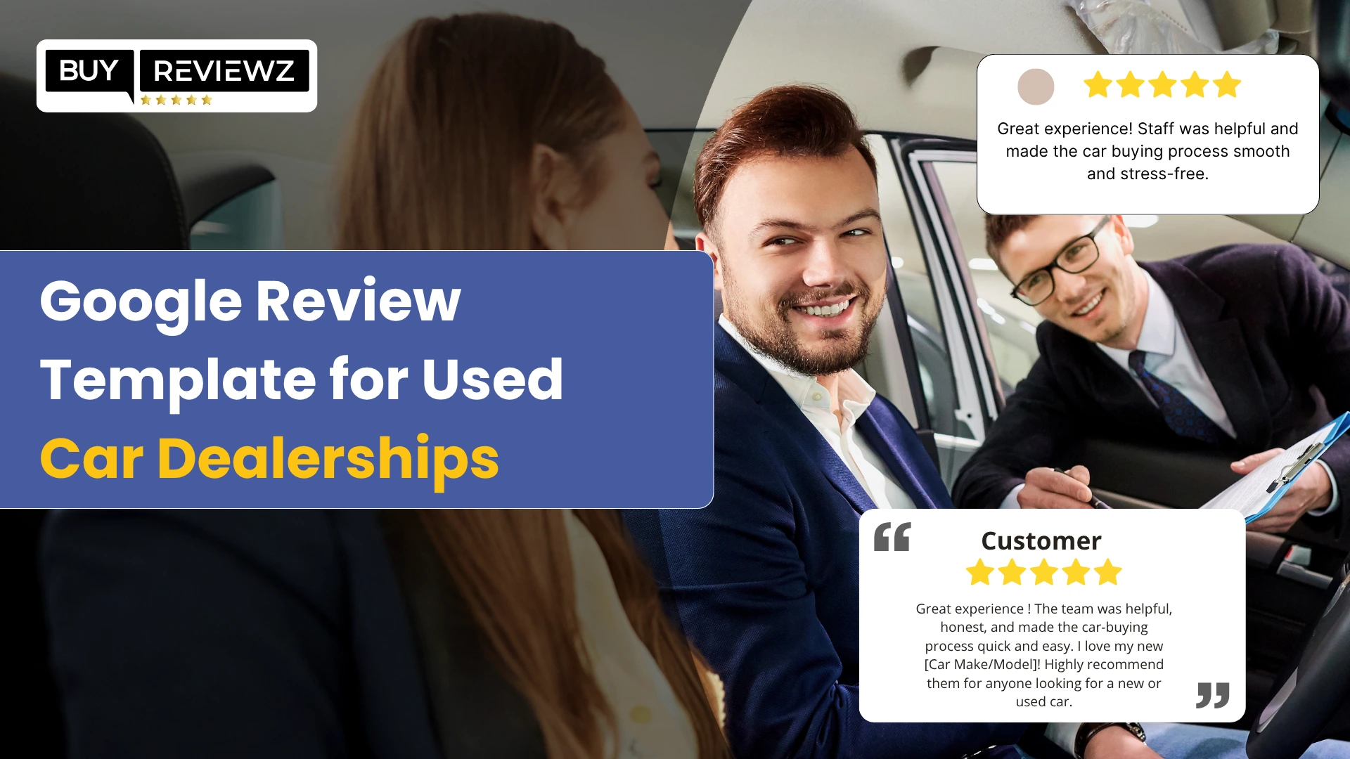 Sample Google review template to boost trust for used car dealerships