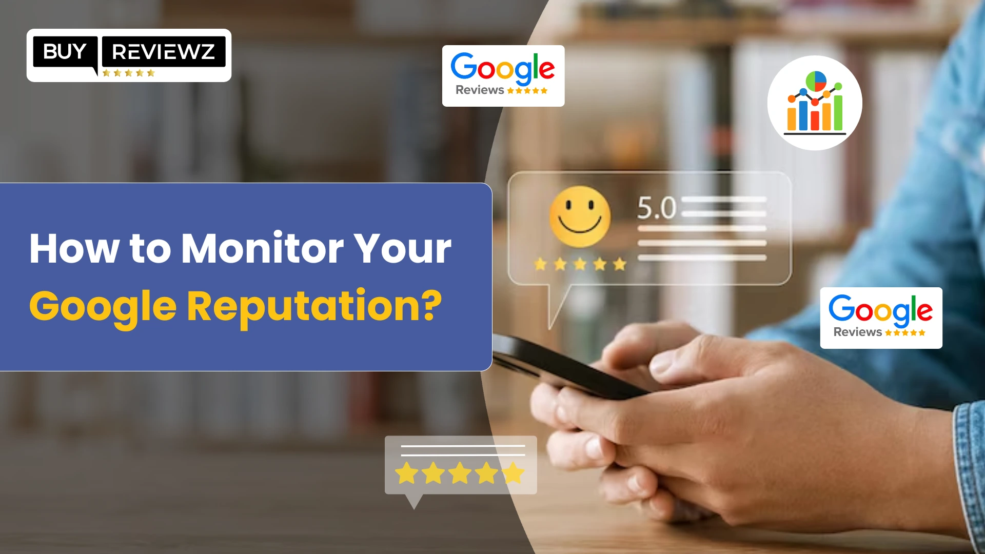 Business owner checking Google reviews and brand mentions on a laptop