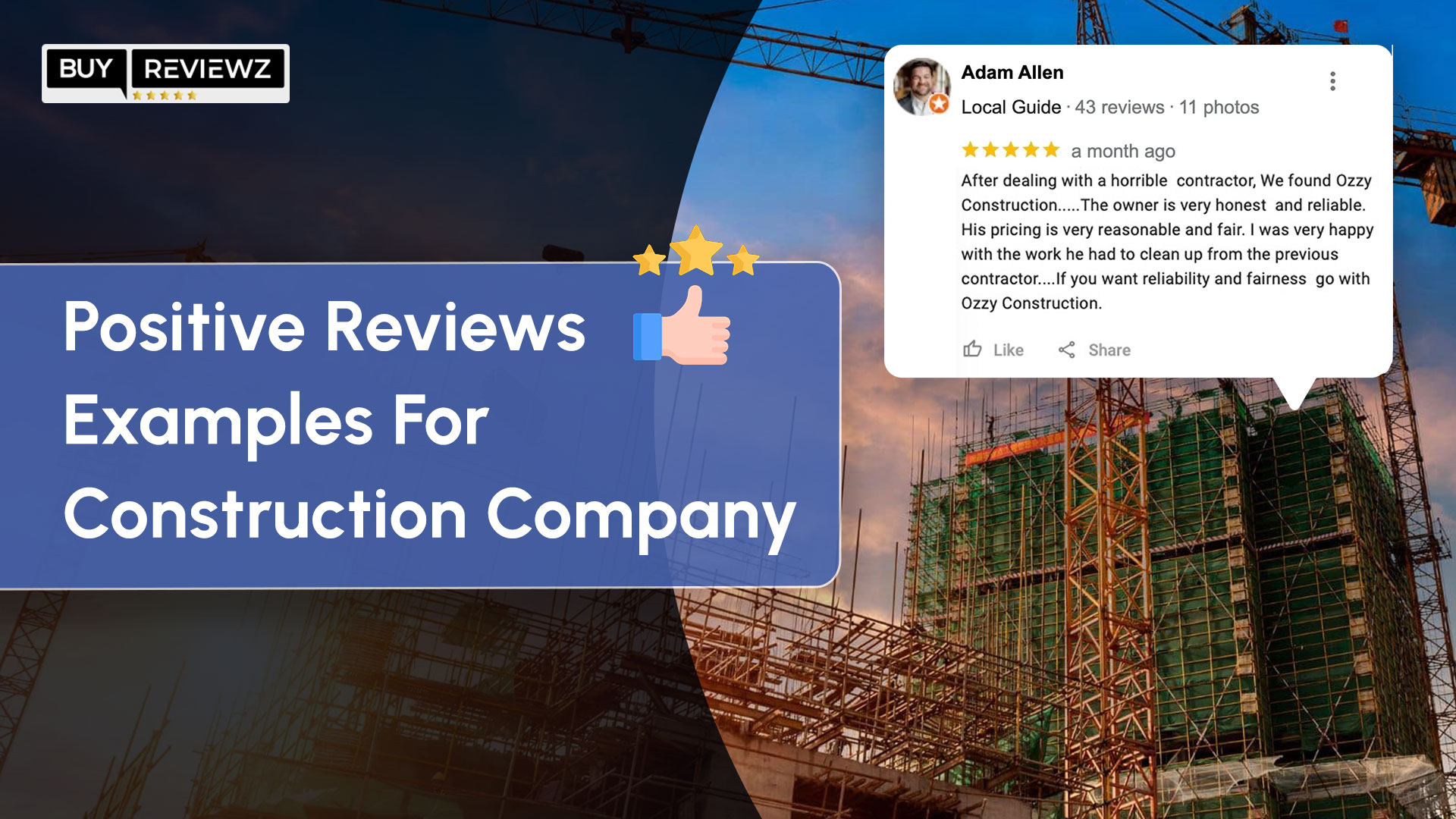 Positive Reviews Examples For Construction Company