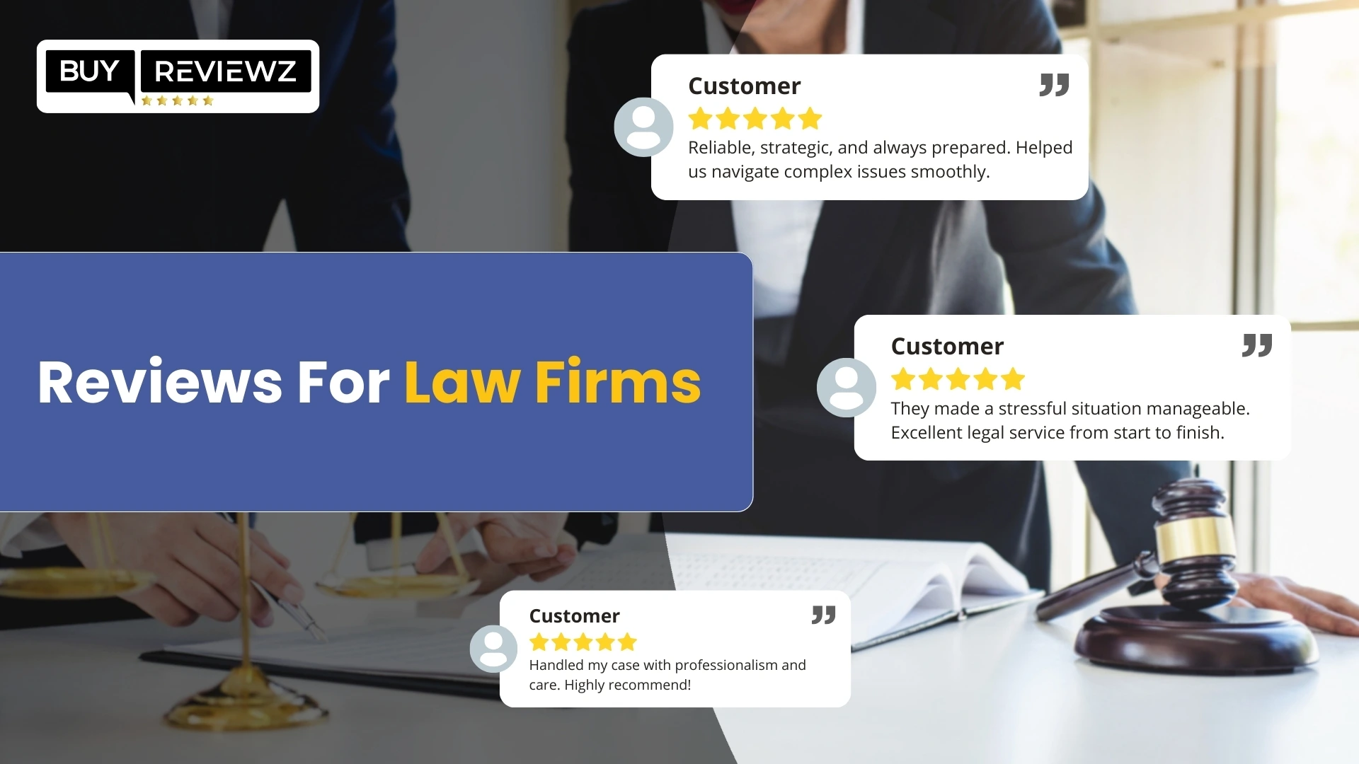 Positive 5-star Google review for a law firm