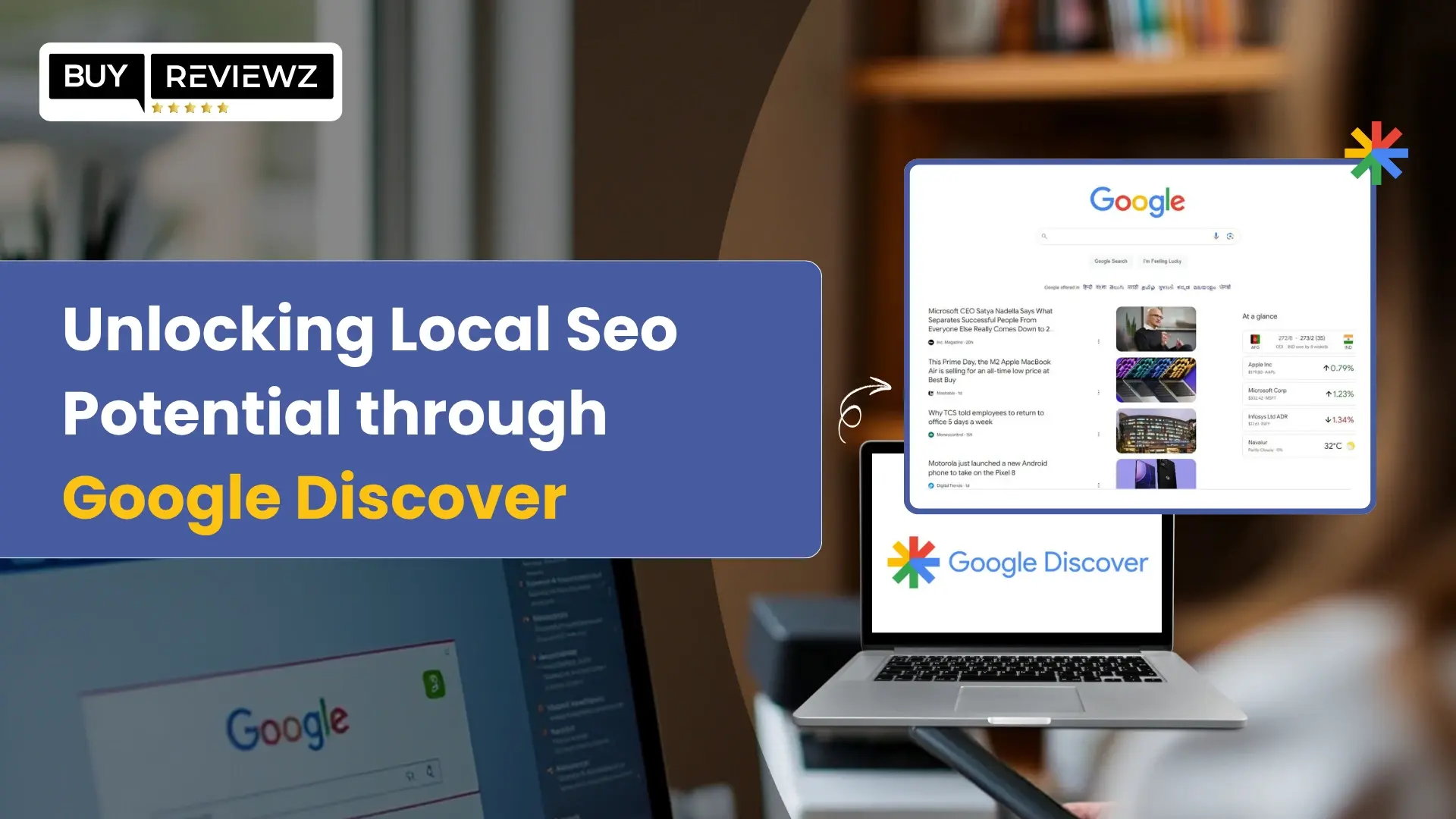 Illustration of Google Discover enhancing local SEO visibility for businesses